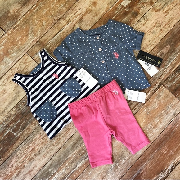 NWT Ralph Lauren Polo Baby Girls Ruffled Top /& Leggins Set 3 6 9 Months